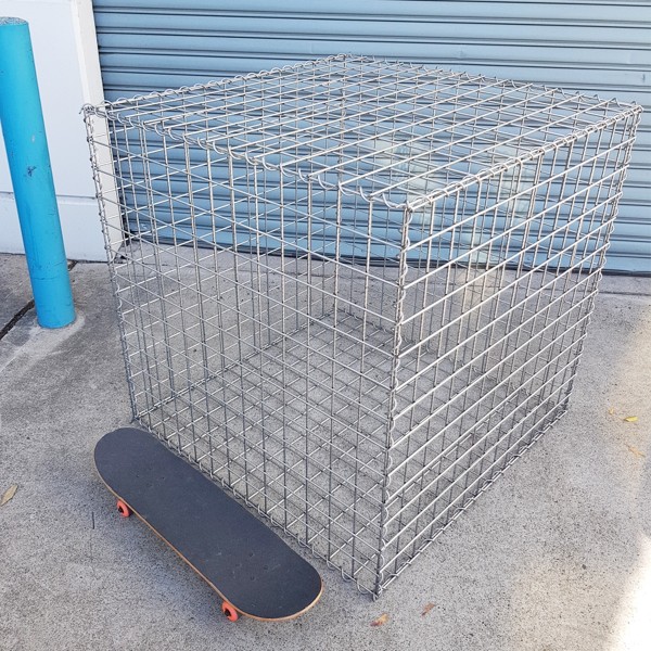 gabion kitset cage 975mm x 975mm x 975mm in 4mm wire, Al-ten, Australian made