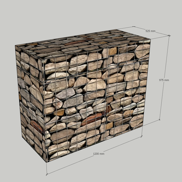 1200mm L x 525mm W x 975mm H, 75x75mm, AL-TEN