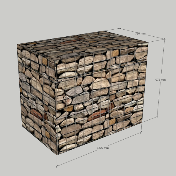 1200mm L x 750mm W x 975m H, 75x75mm, AL-TEN