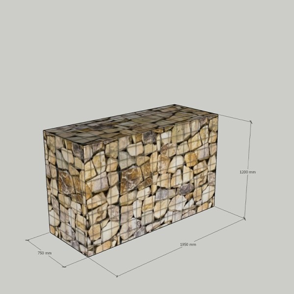 1950mm x 750mm x 1200mm