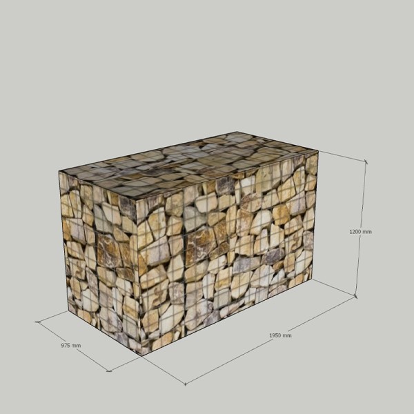 1950mm x 975mm x 1200mm