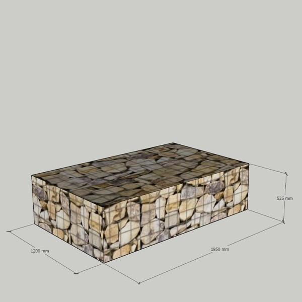 1950mm x 1200mm x 525mm